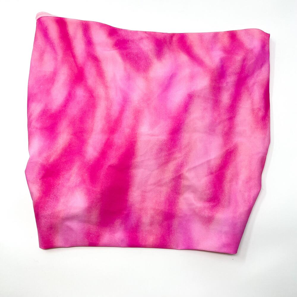 GANNI Pink Tie Dye Front Zip Bandeau Bikini TOP - Picture 5 of 8